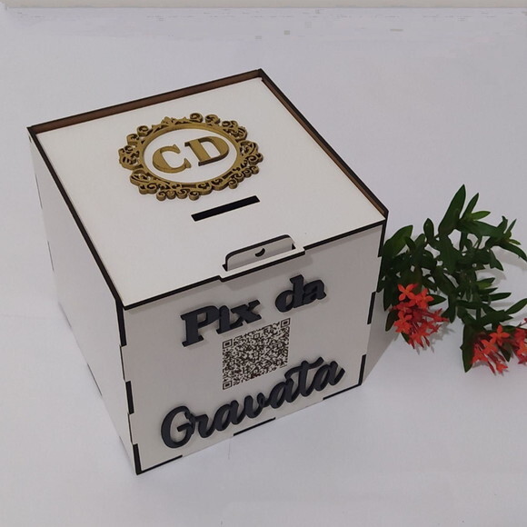Cofre PIX da gravata alto relevo 16x16cm