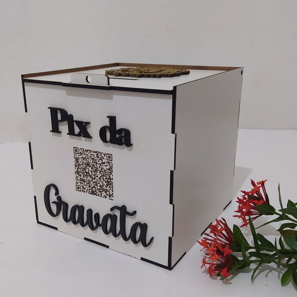 Cofre PIX da gravata alto relevo 16x16cm