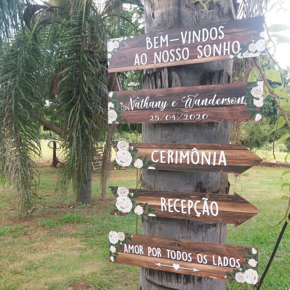 Kit placas para Casamento 5 ítens - 1 brinde surpresa