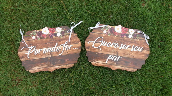 Kit placas para Casamento 5 ítens - 1 brinde surpresa