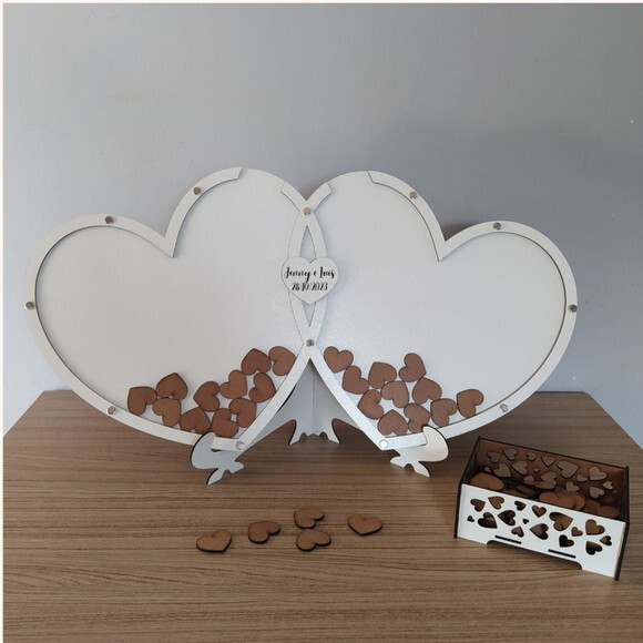Kit Quadro de Assinaturas Coração Duplo (120 Corações)