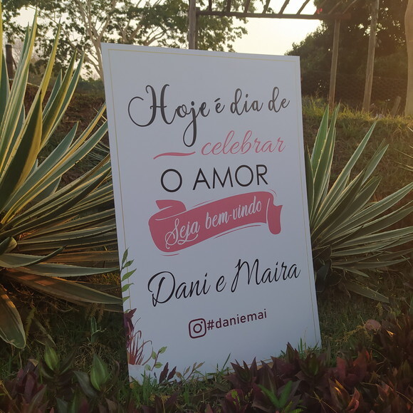 Placa Boas Vindas Casamento 60x40
