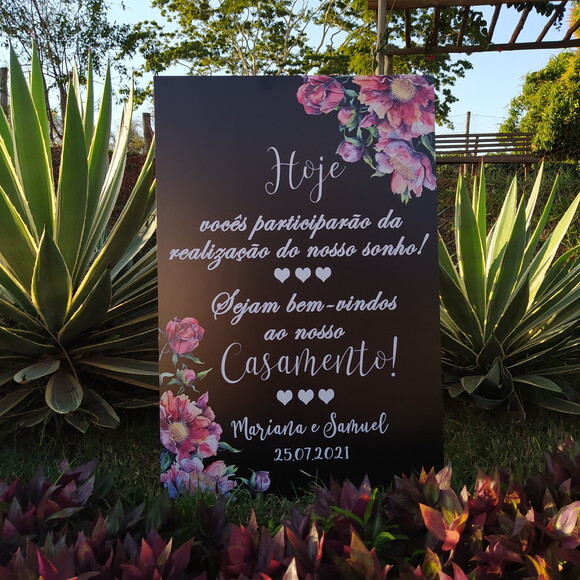 Placa Boas Vindas Casamento 60x40