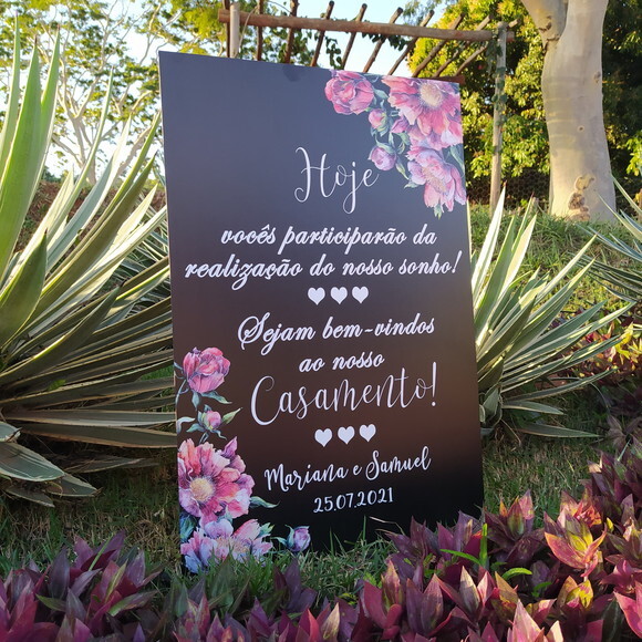 Placa Boas Vindas Casamento 60x40