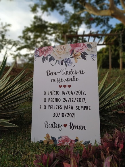 Placa Boas Vindas Casamento 60x40