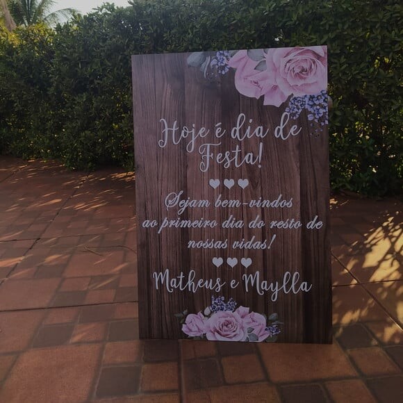 Placa Boas Vindas Casamento 60x40