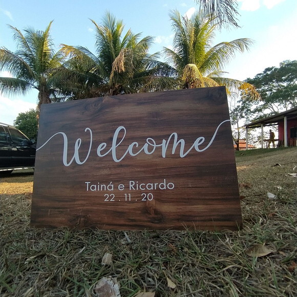 Placa Boas Vindas Casamento 60x40