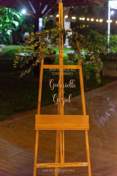 Placa Bos Vindas em Acrílico para Casamento 60x40