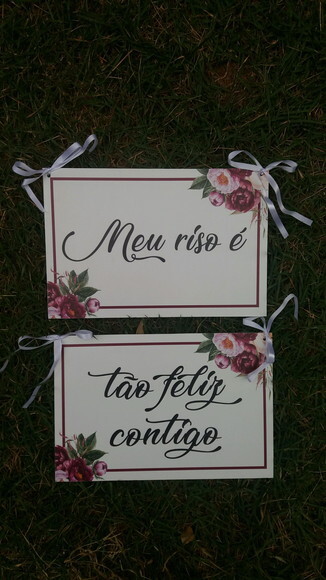 Placa Cadeira dos noivos COM SUA FRASE