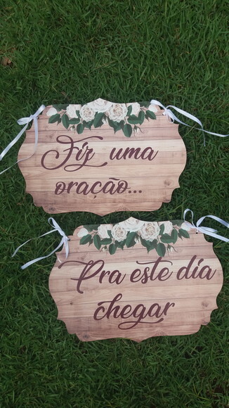 Placa Cadeira dos noivos COM SUA FRASE