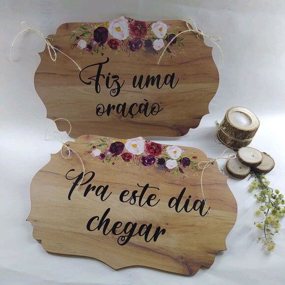 Placa Cadeira dos noivos COM SUA FRASE