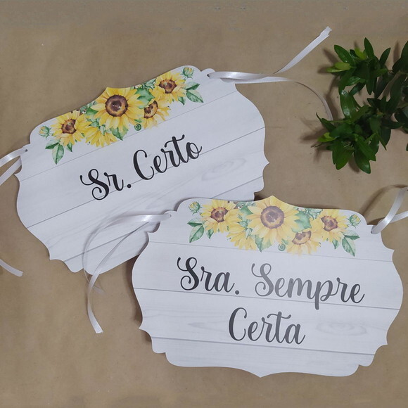 Placa Cadeira dos noivos COM SUA FRASE (O PAR)