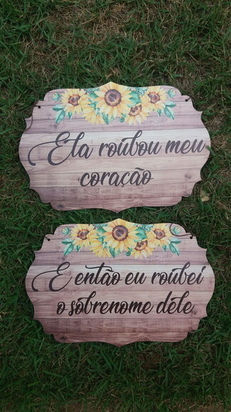 Placa Cadeira dos noivos COM SUA FRASE (O PAR)