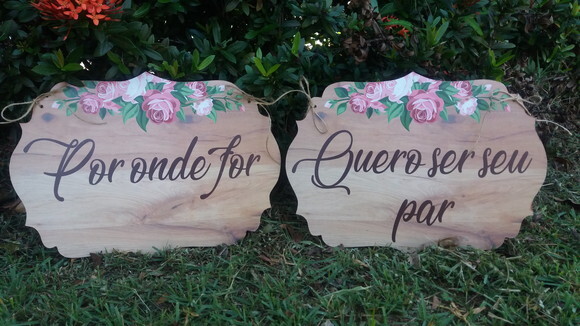 Placa cadeira dos noivos em MDF COM SUA FRASE