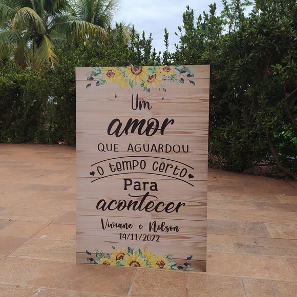 Placa Casamento boas Vindas 60x40cm