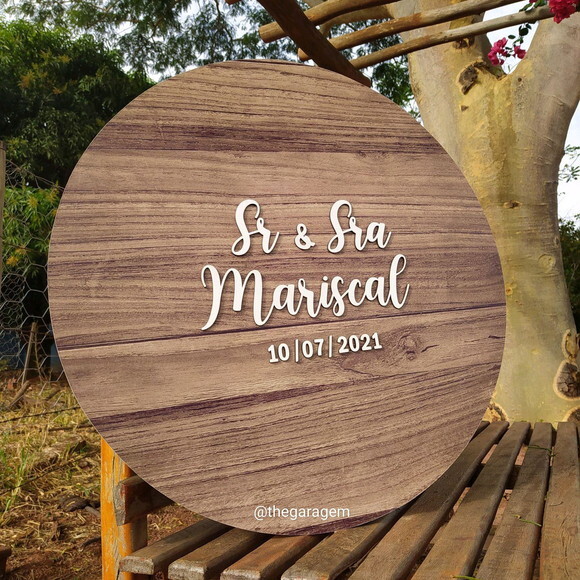 Placa Casamento Boas Vindas alto relevo 60x60cm