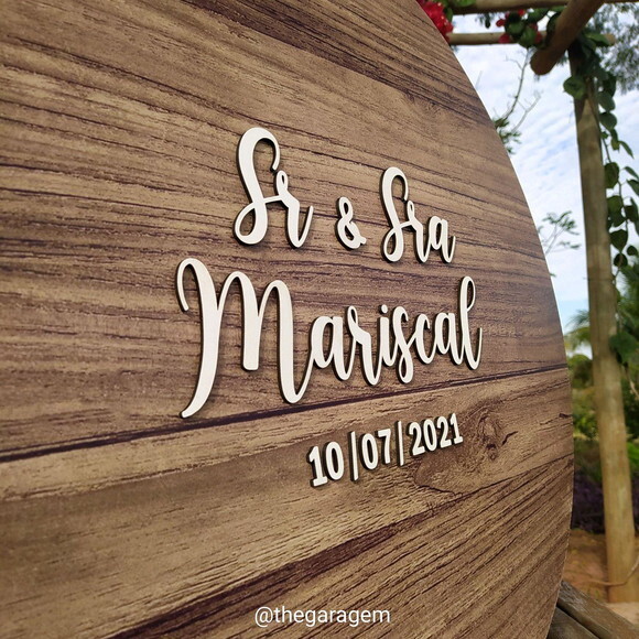 Placa Casamento Boas Vindas alto relevo 60x60cm