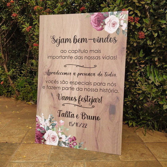 Placa Casamento 60x40cm