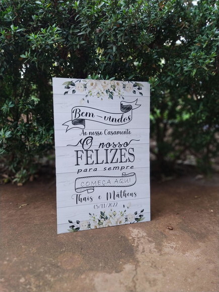 Placa Casamento 60x40cm