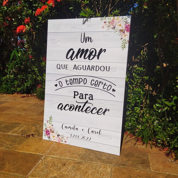 Placa Casamento 60x40cm
