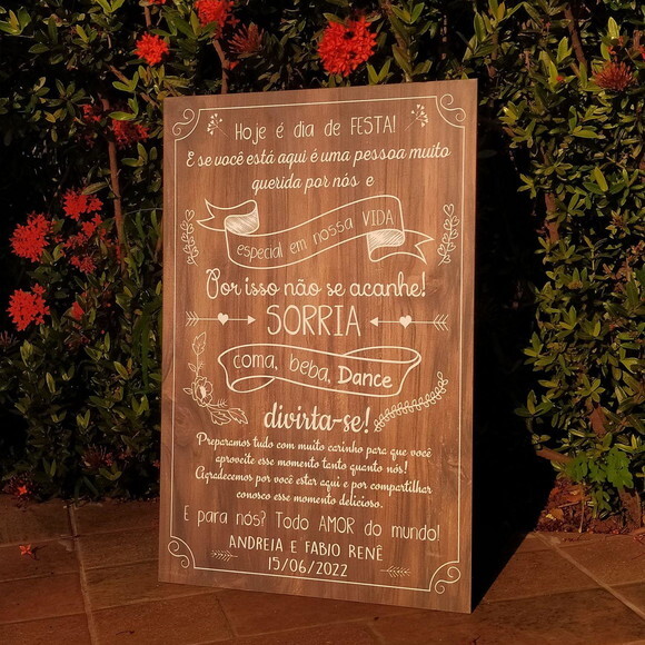 Placa Casamento 60x40cm