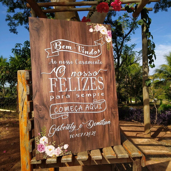 Placa Casamento 60x40cm
