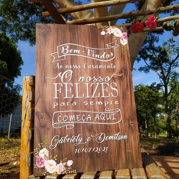 Placa Casamento 60x40cm