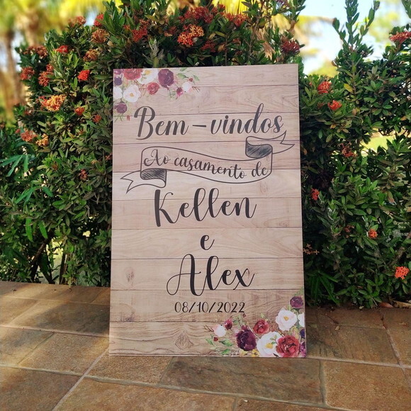 Placa Casamento 60x40cm