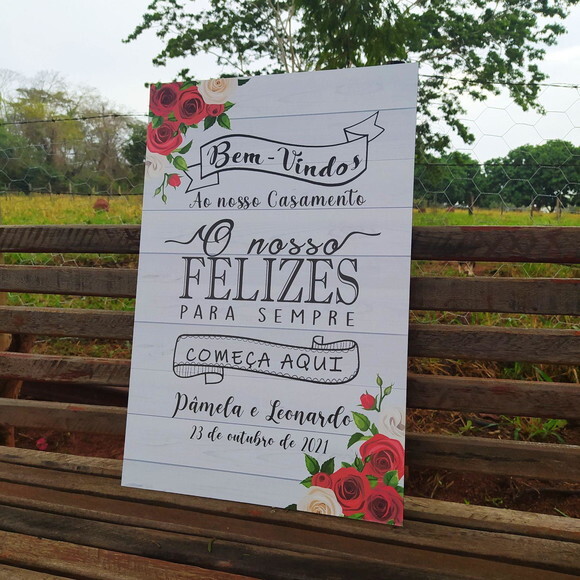Placa Casamento 60x40cm