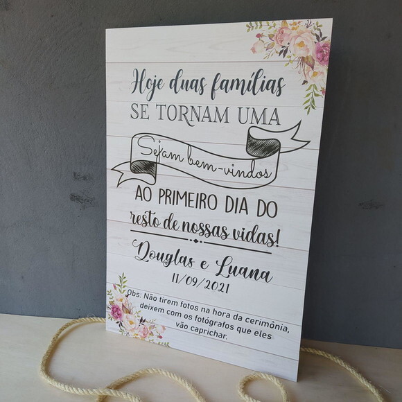 Placa Casamento 60x40cm