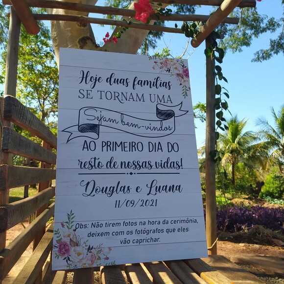 Placa Casamento 60x40cm