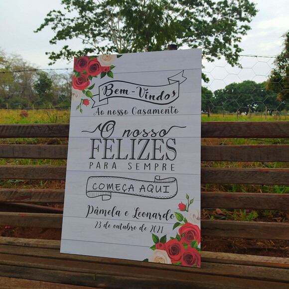 Placa Casamento 60x40cm