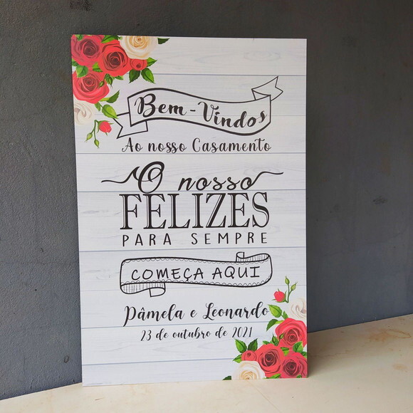 Placa Casamento 60x40cm