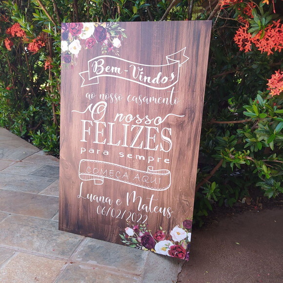 Placa Casamento 60x40cm