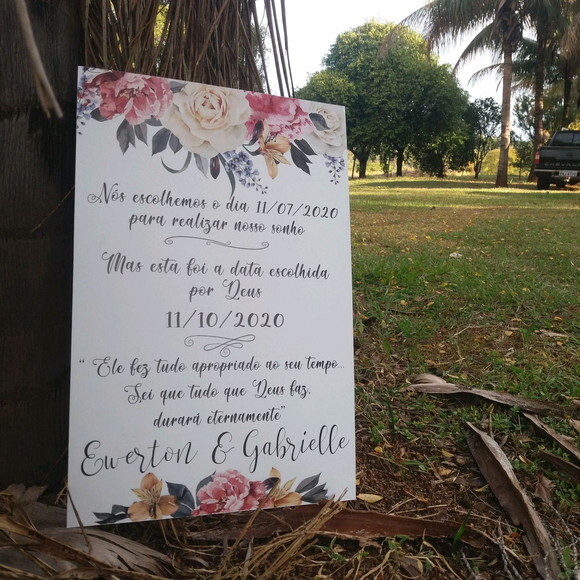 Placa Casamento 60x40cm