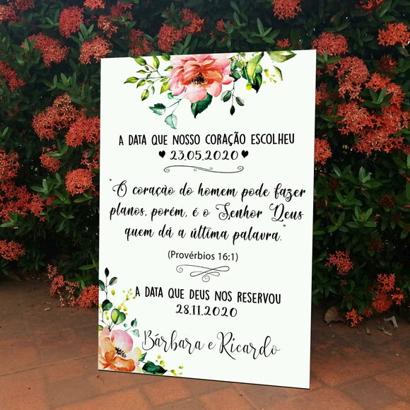 Placa Casamento 60x40cm