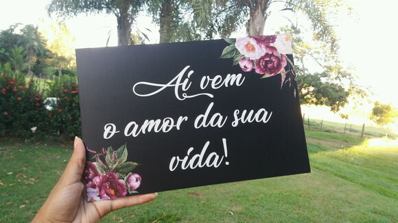 Placa Chalkboard 60x40 + 4 placas pajem casamento