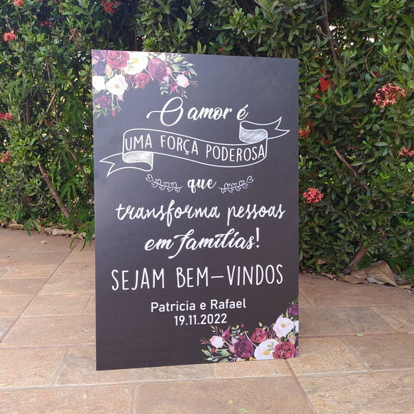 Placa Chalkboard Casamento 60x40