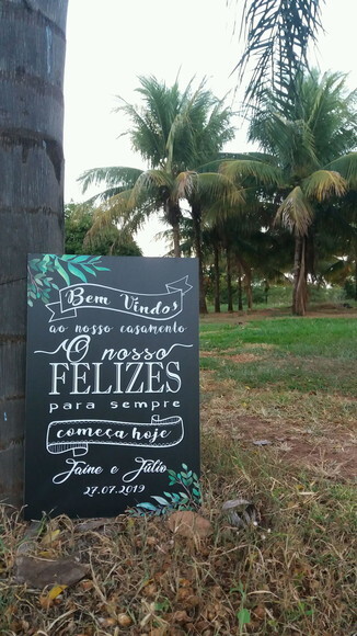 Placa Chalkboard Casamento 60x40