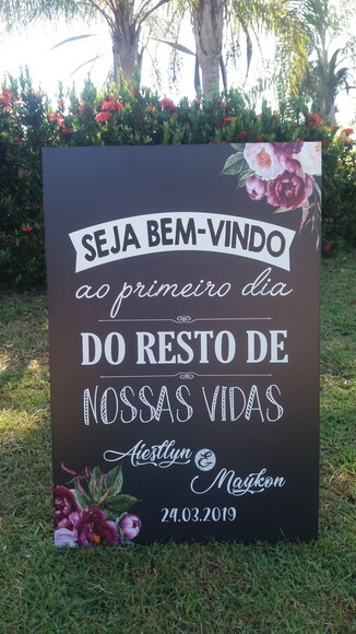 Placa Chalkboard Casamento 60x40 Md01