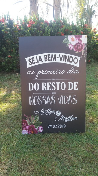 Placa Chalkboard Casamento 60x40 Md01