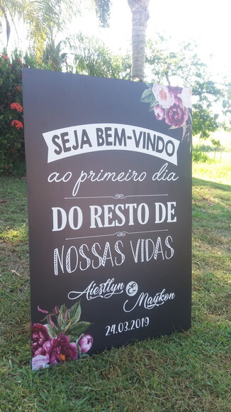 Placa Chalkboard Casamento 60x40 Md01