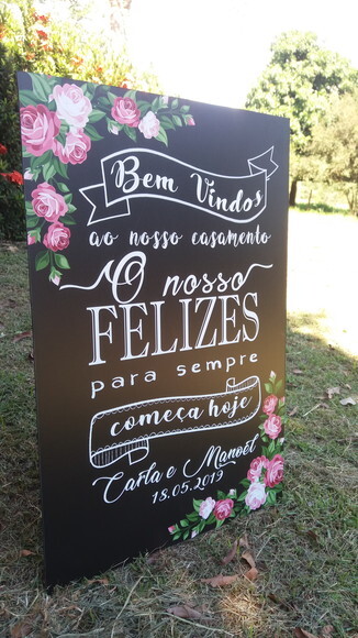 Placa Chalkboard Casamento 60x40 Md05
