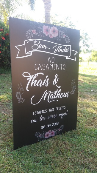 Placa Chalkboard Casamento 60x40 Md04