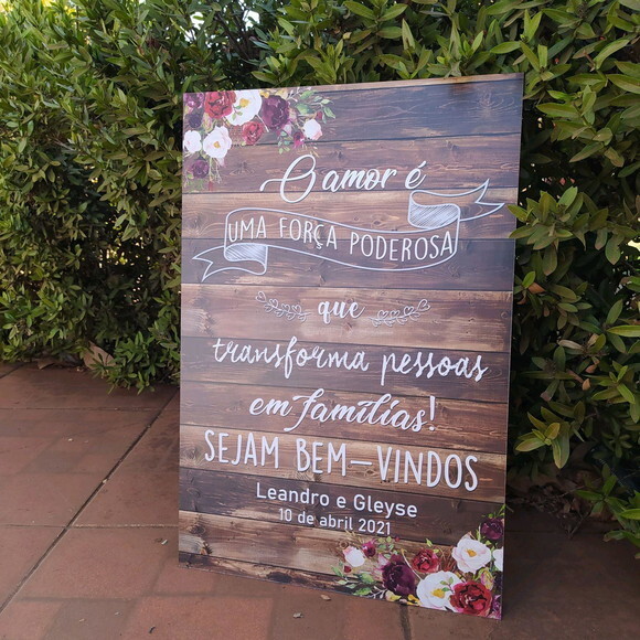 Placa de Casamento 60x40cm