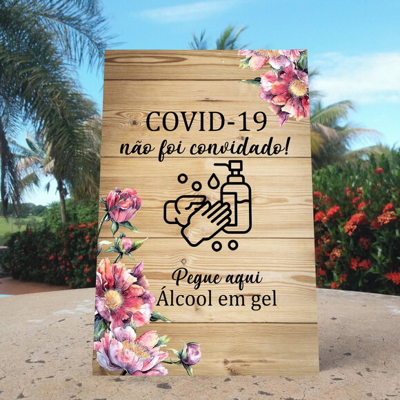 Placa De Casamento covid19 Não Foi Convidado Em Mdf