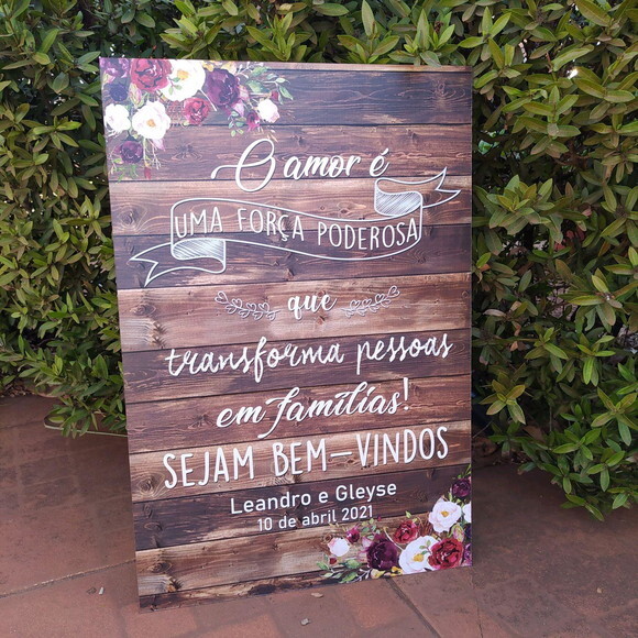 Placa de Casamento 60x40cm
