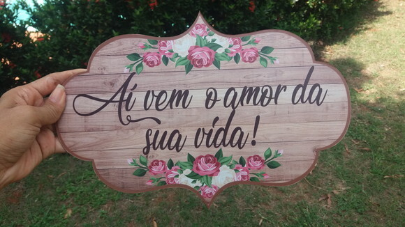 Placa de casamento COM SUA FRASE
