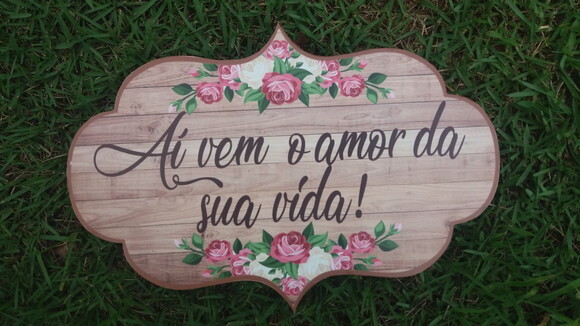 Placa de casamento COM SUA FRASE