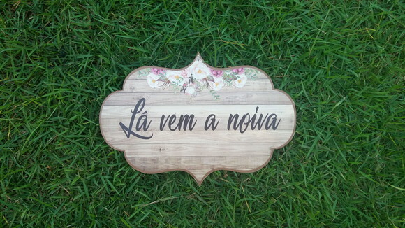 Placa de casamento COM SUA FRASE -Floral Rosê